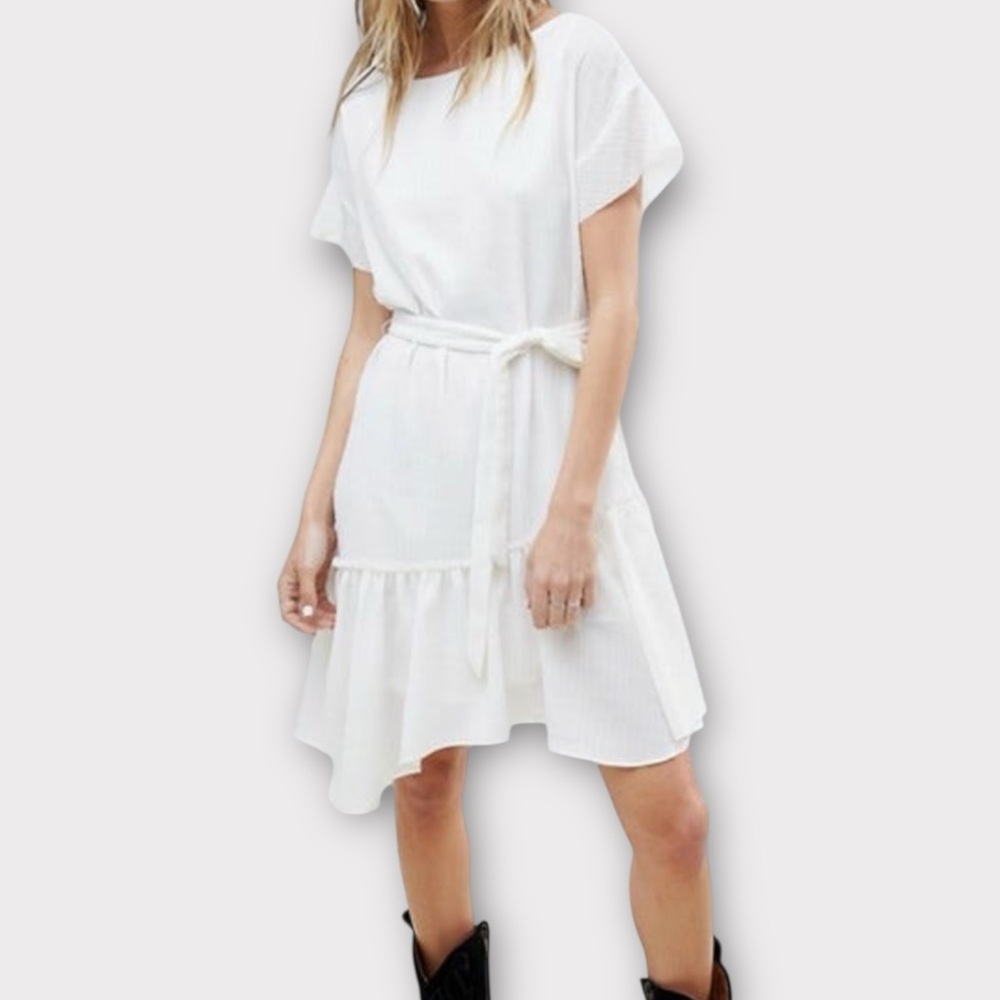 AllSaints All Saints Women’s Sara Textured Dress Size 6 Belted Mini Boho Luxury